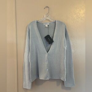 NWT TEHAMA Nancy Haley 100% silk rough knit cardigan sz L